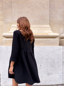 Robe Clémentine - texturée noire -