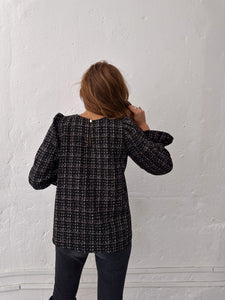 RACHEL blouse tweed noir