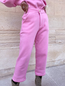 Pantalon THEA - molleton rose