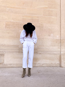 Pantalon THEA - molleton blanc
